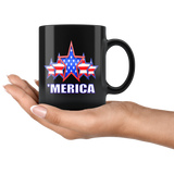 'MERICA 5 STAR PATRIOTIC FLAG COFFEE MUG