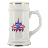 'MERICA 5 STAR PATRIOTIC FLAG STEIN