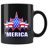 'MERICA 5 STAR PATRIOTIC FLAG COFFEE MUG