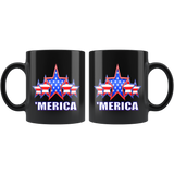 'MERICA 5 STAR PATRIOTIC FLAG COFFEE MUG