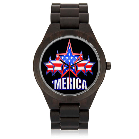 "MERICA Customized Wood Watch