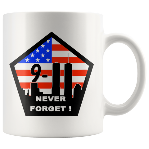 9/11 NEVER FORGET COFFEE MUG