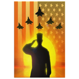 SOLDIER SALUTING at SUNSET - CANVAS ART