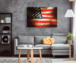 WEATHERED USA FLAG - CANVAS ART